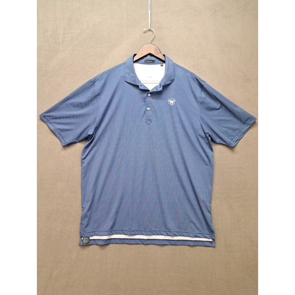 Turtleson Polo Shirt Sz 2XL Blue Diamond Polyester Spandex Performance Golf